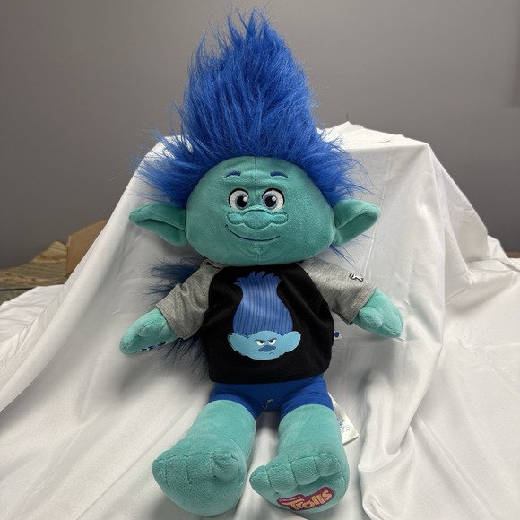 Build-A-Bear Other - Dreamworks Happy Branch Trolls Plush Blue Haired Troll 23" Tall BAB Build A Bear